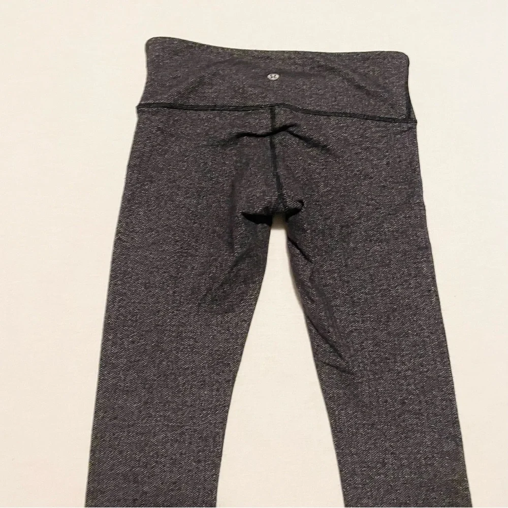 Lululemon Women's Size 4 Wunder Under Pant Legging Herringbone Heathered Black - Picture 9 of 16